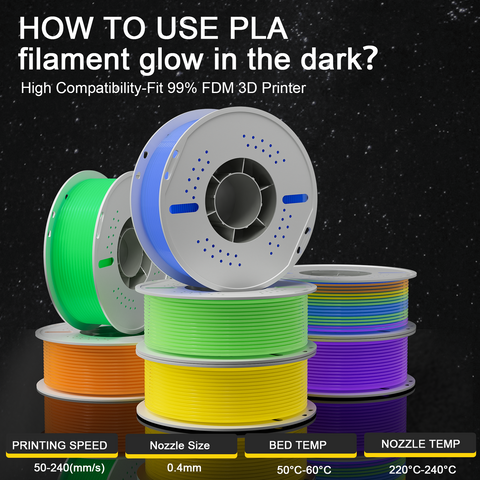 PLA Luminous 3D Printing Filament 1.75mm 1KG