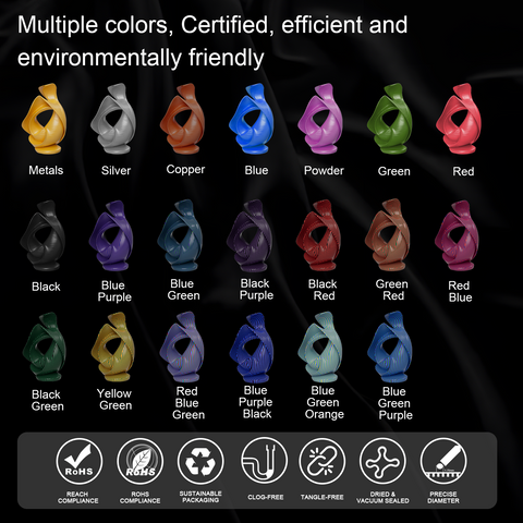 PLA Silk Tri Color 3D Printing Filament 1.75mm 1KG