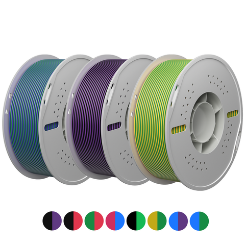 PLA Silk Dual Color 3D Printing Filament 1.75mm 1KG