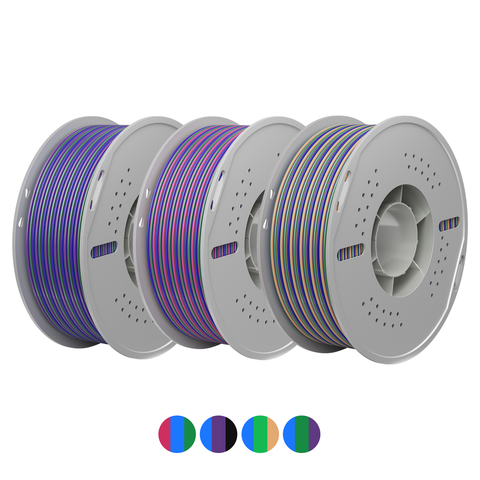 PLA Silk Tri Color 3D Printing Filament 1.75mm 1KG